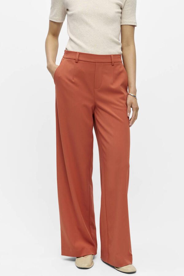 OBJECT wide leg regular waist pantalon