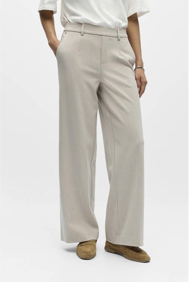 OBJECT Dames Broeken Objlisa Wide Pant Beige - Foto 5