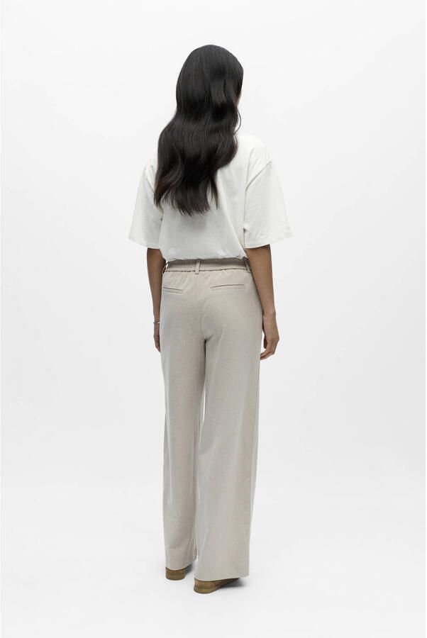 OBJECT Dames Broeken Objlisa Wide Pant Beige - Foto 6