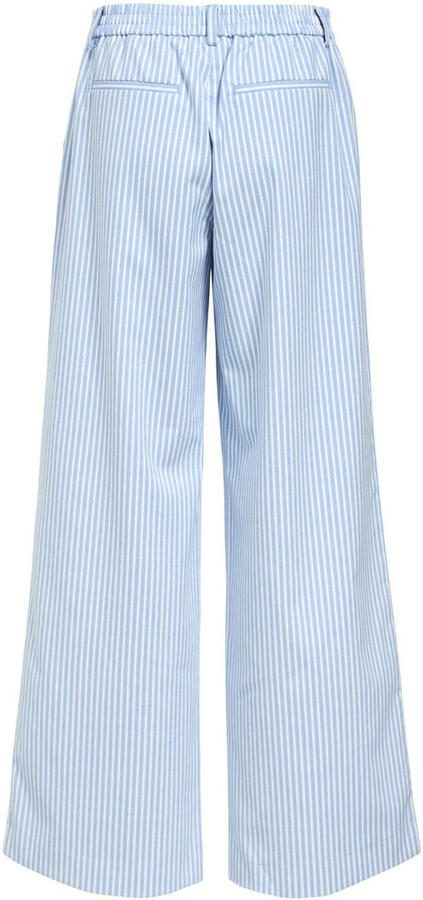 OBJECT OBJLISA wide leg regular waist pantalon lichtblauw wit