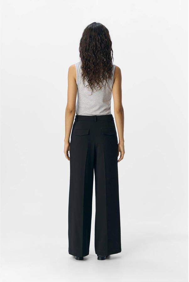 OBJECT Dames Broeken Objivy Hw Wide Pant Zwart - Foto 5