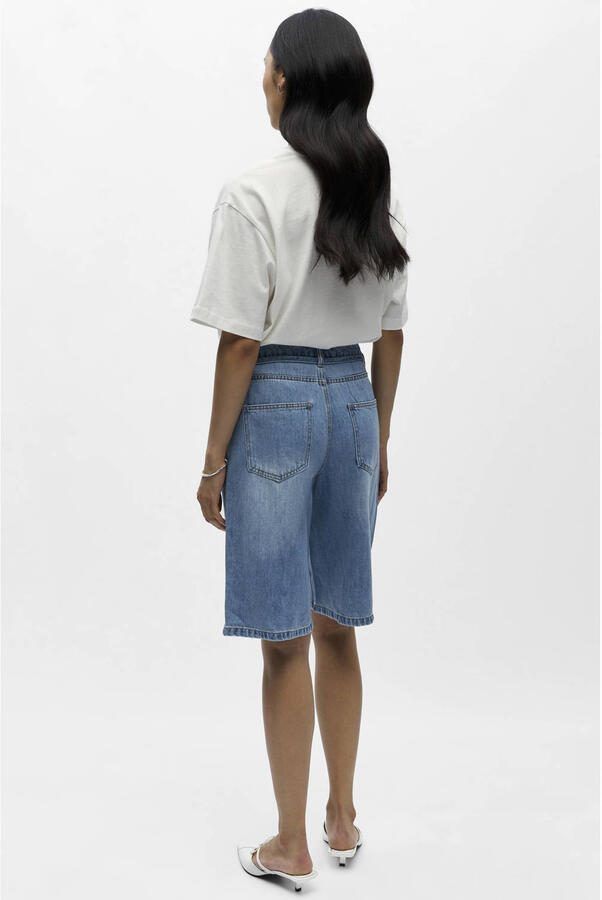 OBJECT wide leg regular waist short light blue denim - Foto 2
