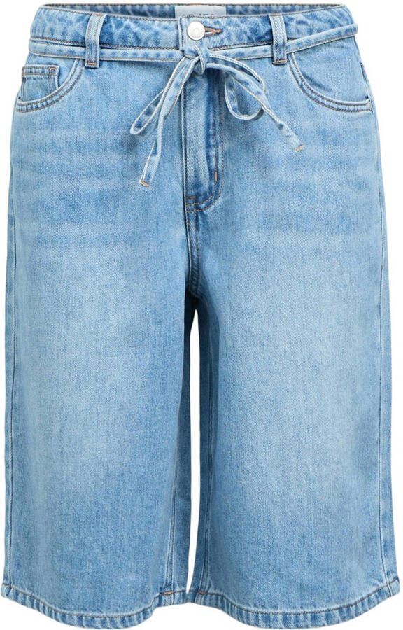 OBJECT wide leg regular waist short light blue denim - Foto 3