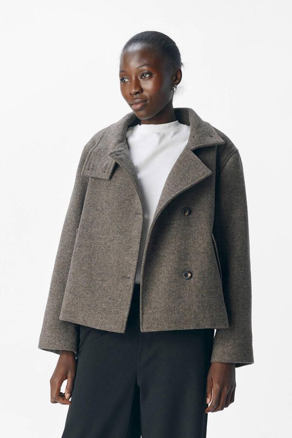 OBJECT Dames Jassen Objriki Re Short Jacket Noos Bruin - Foto 5