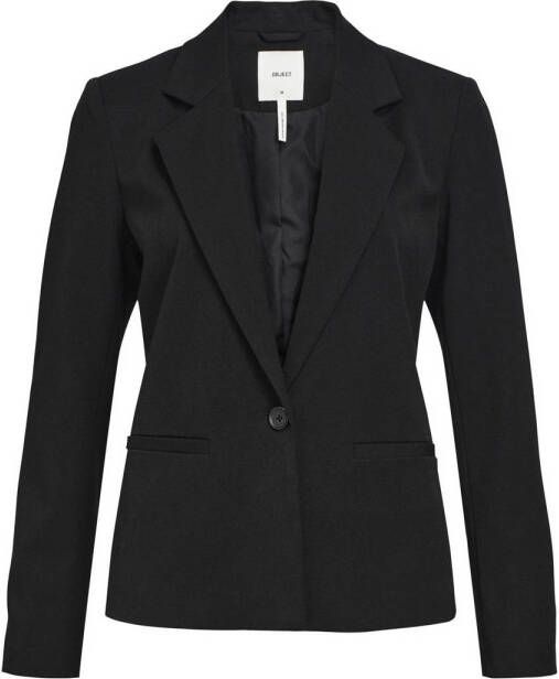 OBJECT rechtvallende blazer OBJLISA van polyester zwart - Foto 2