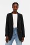 OBJECT rechtvallende blazer OBJSIGRID van polyester zwart - Thumbnail 1