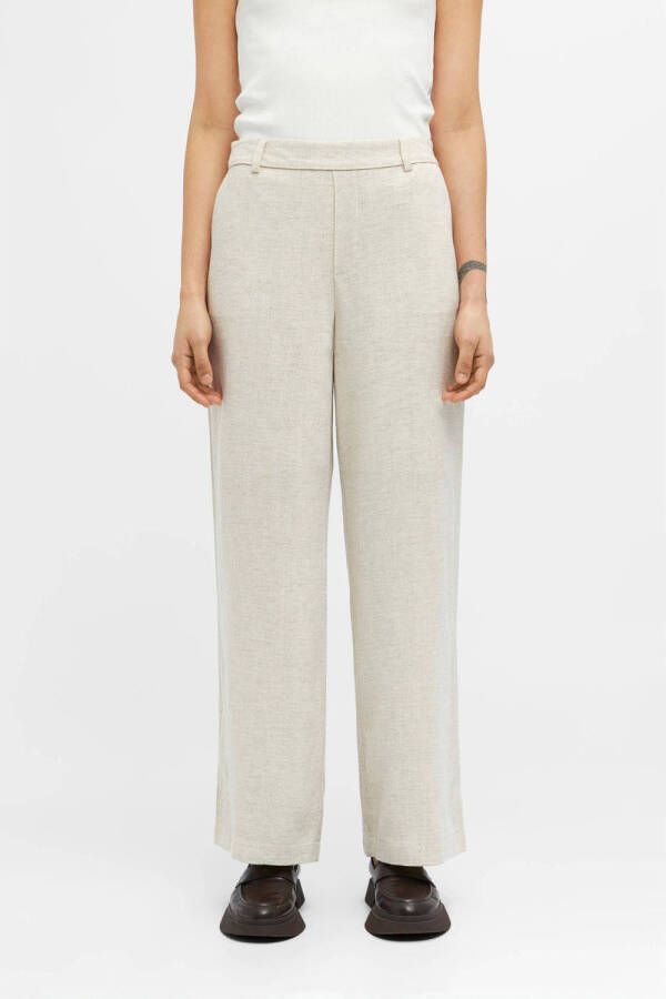 Object Wide leg stoffen broek met elastische band model 'Sanne Aline' - Foto 3