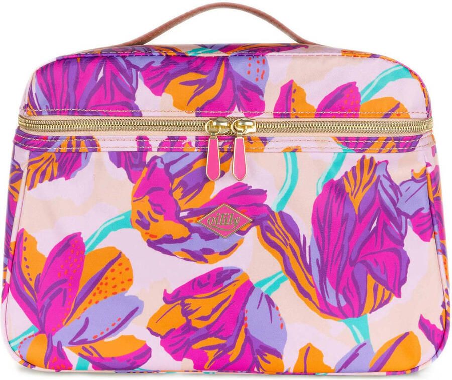 Oilily beautycase Coco met bloemen fuchsia