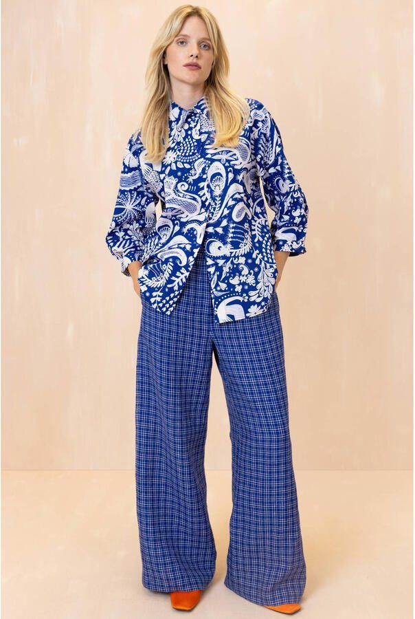 Oilily blouse met paisley print donkerblauw