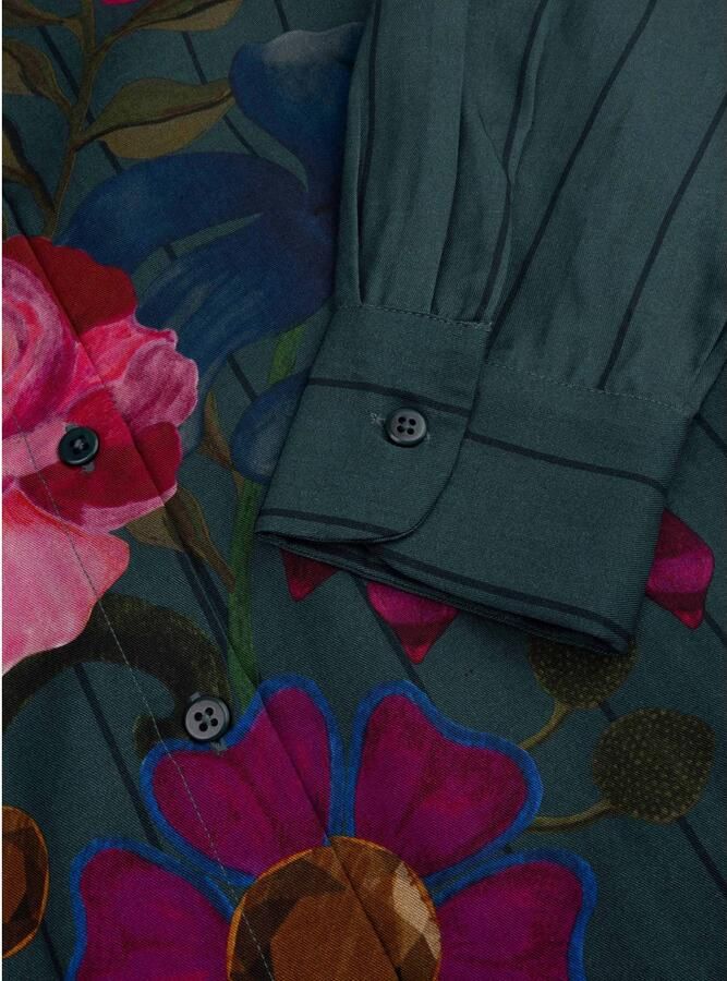 Oilily gebloemde blouse donkergroen - Foto 2