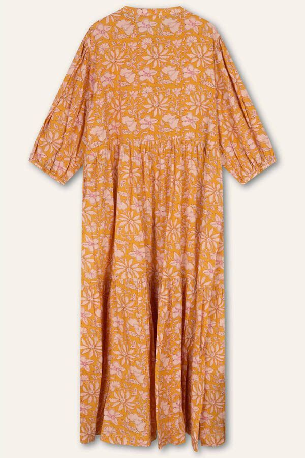 Oilily gebloemde maxi jurk geel - Foto 3