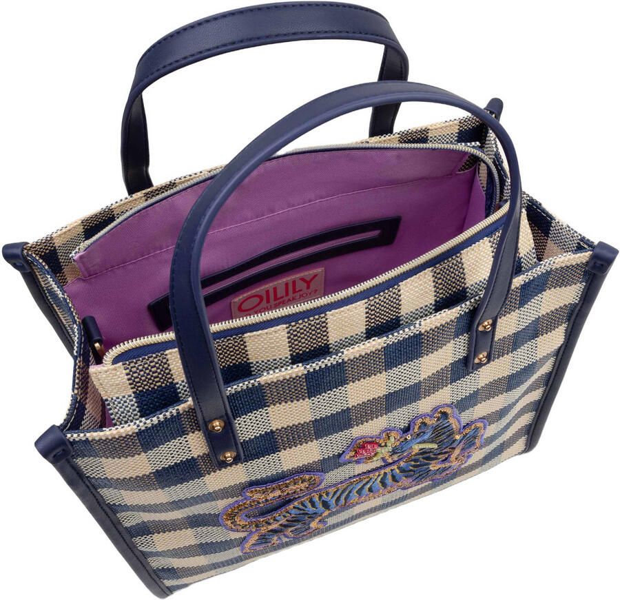 Oilily geruite shopper Huma donkerblauw - Foto 2
