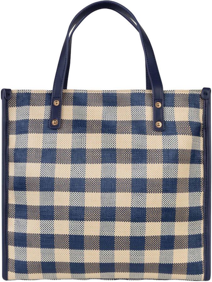 Oilily geruite shopper Huma donkerblauw - Foto 3