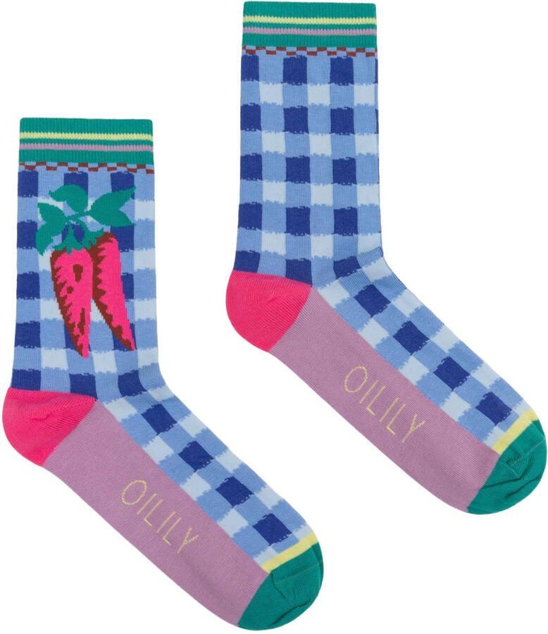 Oilily geruite sokken Asockies blauw