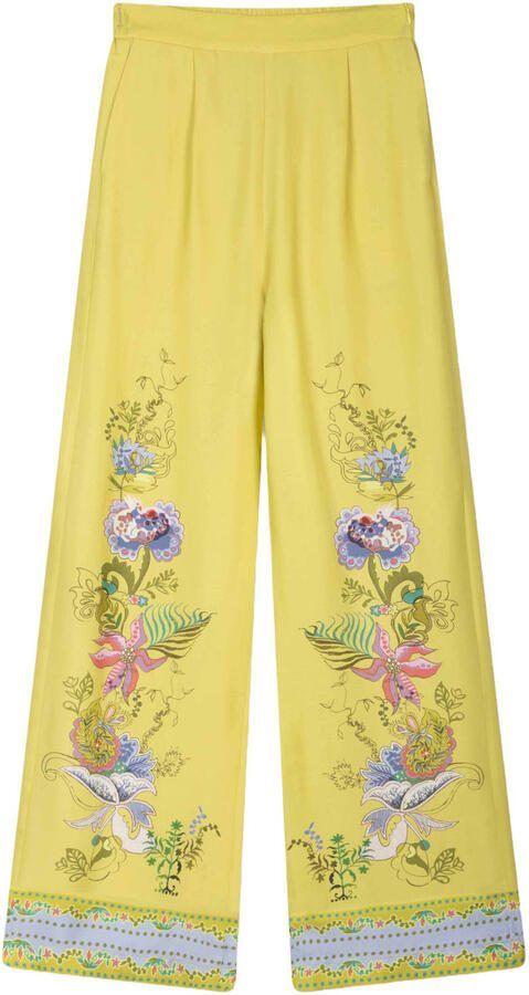 Oilily high waist wide leg broek geel