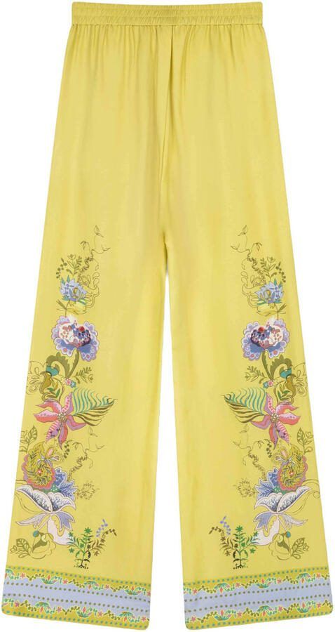 Oilily high waist wide leg broek geel - Foto 3
