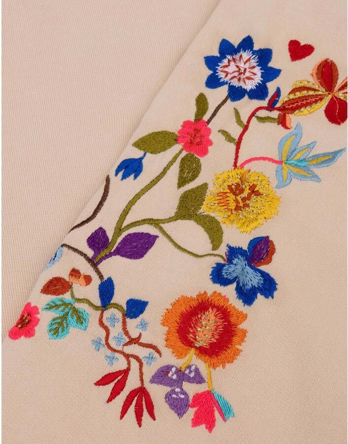 Oilily katoenen sweater met borduursels beige - Foto 2