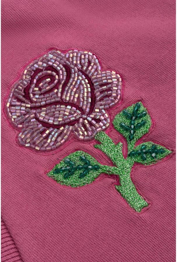 Oilily katoenen sweater met pailletten roze - Foto 2