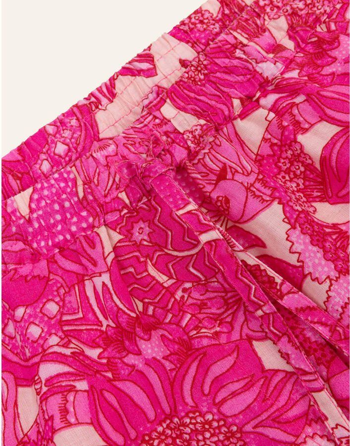 Oilily regular high waist gebloemde broek met linnen roze - Foto 2