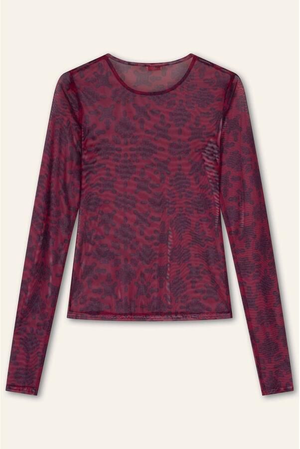 Oilily semi-transparante top met print donkerpaars - Foto 2