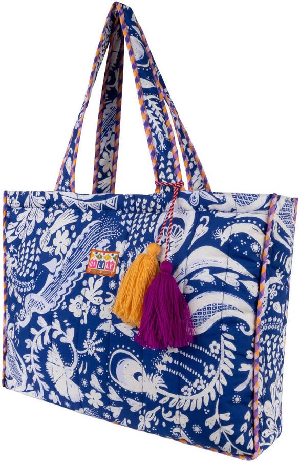 Oilily shopper Sanny met paisley print blauw - Foto 3