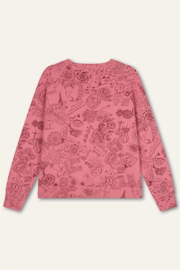 Oilily trui met pailletten en print roze - Foto 2