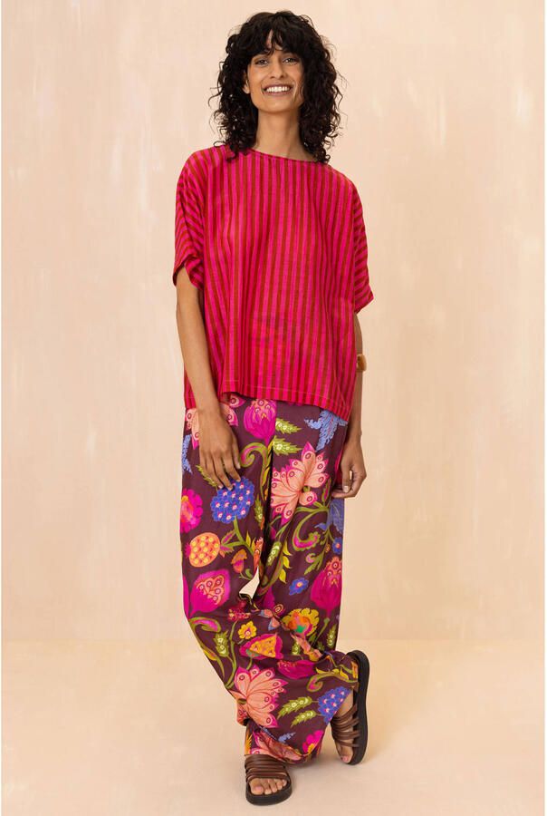 Oilily wide leg high waist broek multi