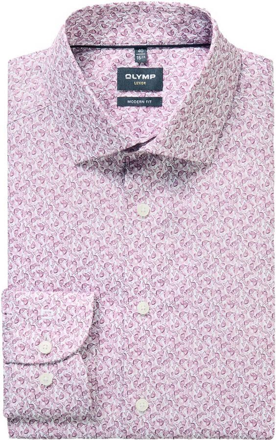 Olymp comfort casual overhemd roze