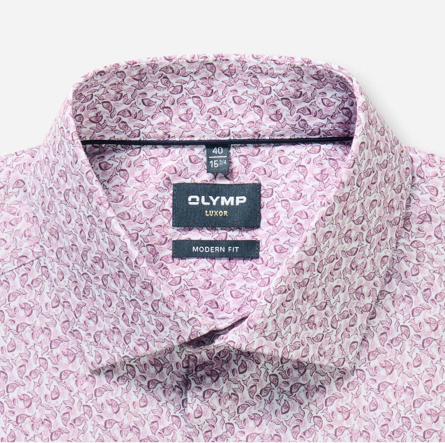 Olymp comfort casual overhemd roze - Foto 3
