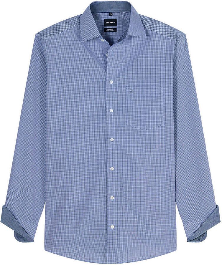 Olymp Comfort geruit casual overhemd donkerblauw - Foto 3
