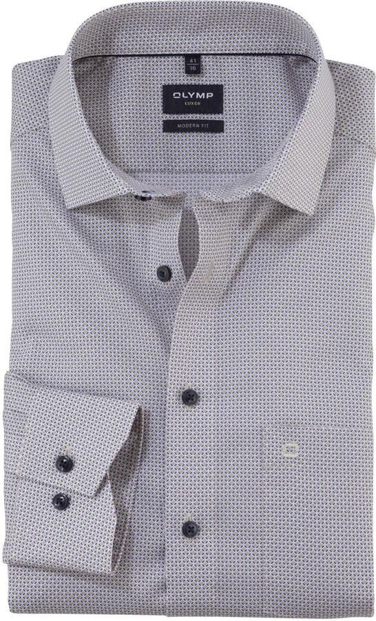 Olymp Overhemd 126474 Stijlvol Hemden Gray Heren
