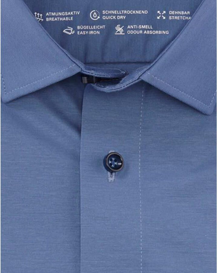 Olymp jersey overhemd 24 7 Luxor modern fit blauw - Foto 2