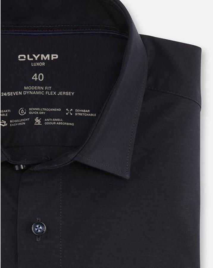 OLYMP Overhemd met lange mouwen Luxor 24 Seven modern fit jersey shirt met geurremmende materiaaleigenschappen - Foto 2