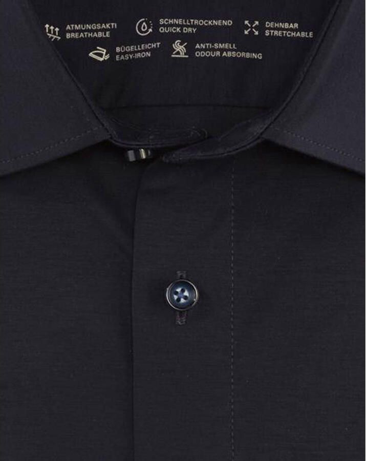 OLYMP Overhemd met lange mouwen Luxor 24 Seven modern fit jersey shirt met geurremmende materiaaleigenschappen