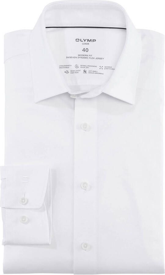 OLYMP Overhemd met lange mouwen Luxor 24 Seven modern fit jersey shirt met geurremmende materiaaleigenschappen - Foto 3