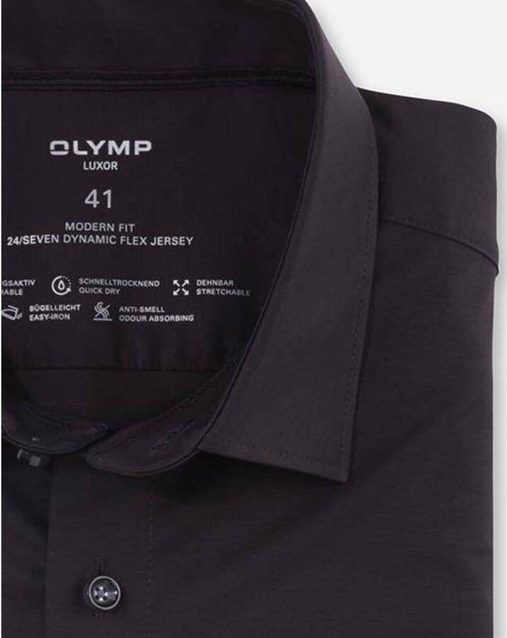 OLYMP Overhemd met lange mouwen Luxor 24 Seven modern fit jersey shirt met geurremmende materiaaleigenschappen - Foto 2