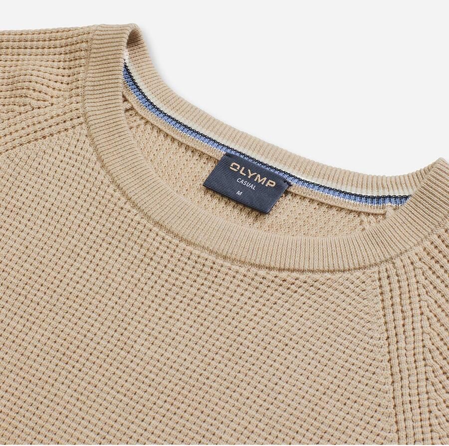 Olymp katoenen regular fit gebreide trui beige - Foto 3
