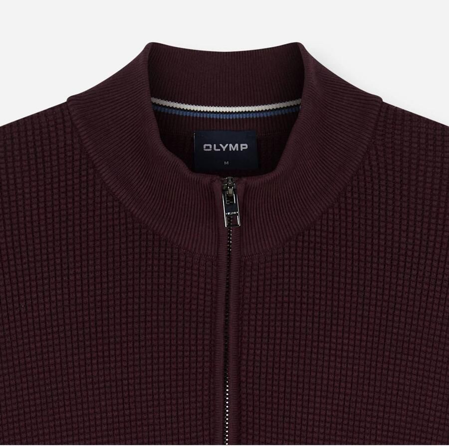 Olymp katoenen regular fit gebreide trui bordeaux
