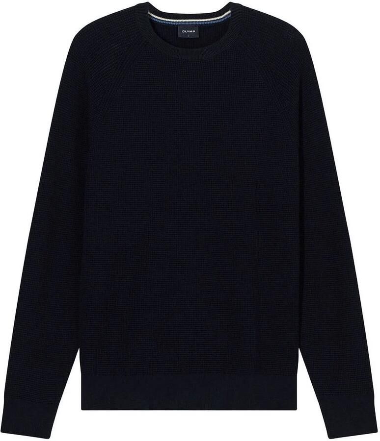 OLYMP Trui met ronde hals Waffle Structure Ronde hals casual effen regular fit