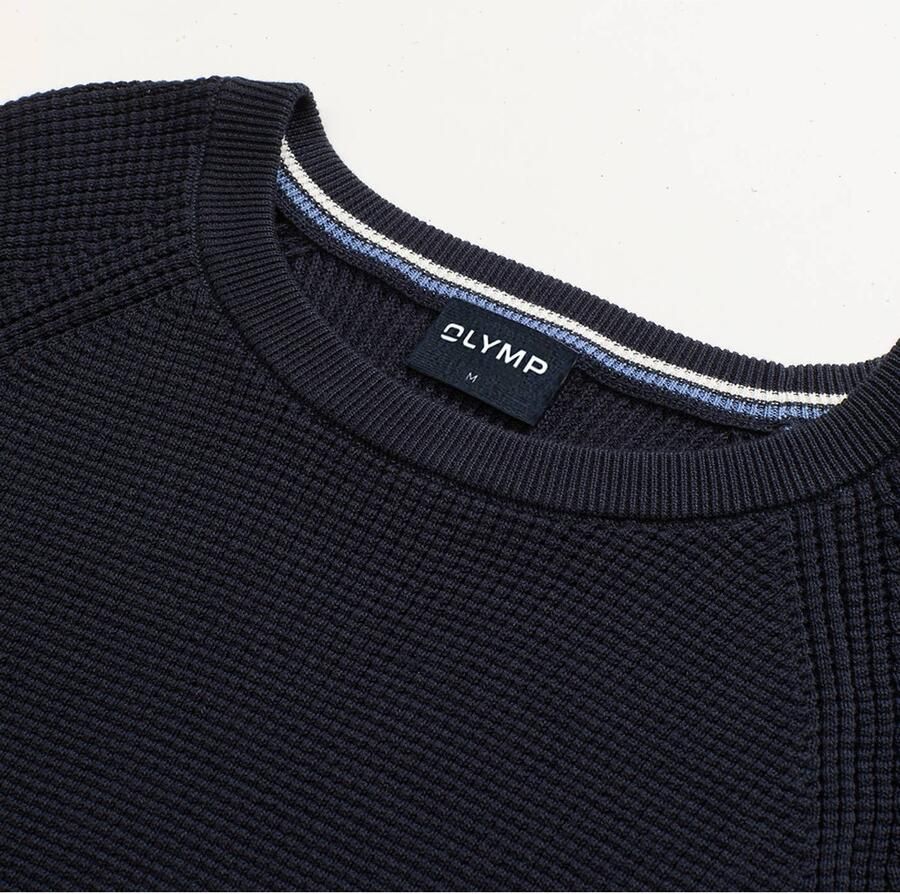 OLYMP Trui met ronde hals Waffle Structure Ronde hals casual effen regular fit - Foto 2