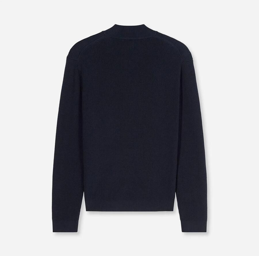 Olymp katoenen regular fit gebreide trui donkerblauw