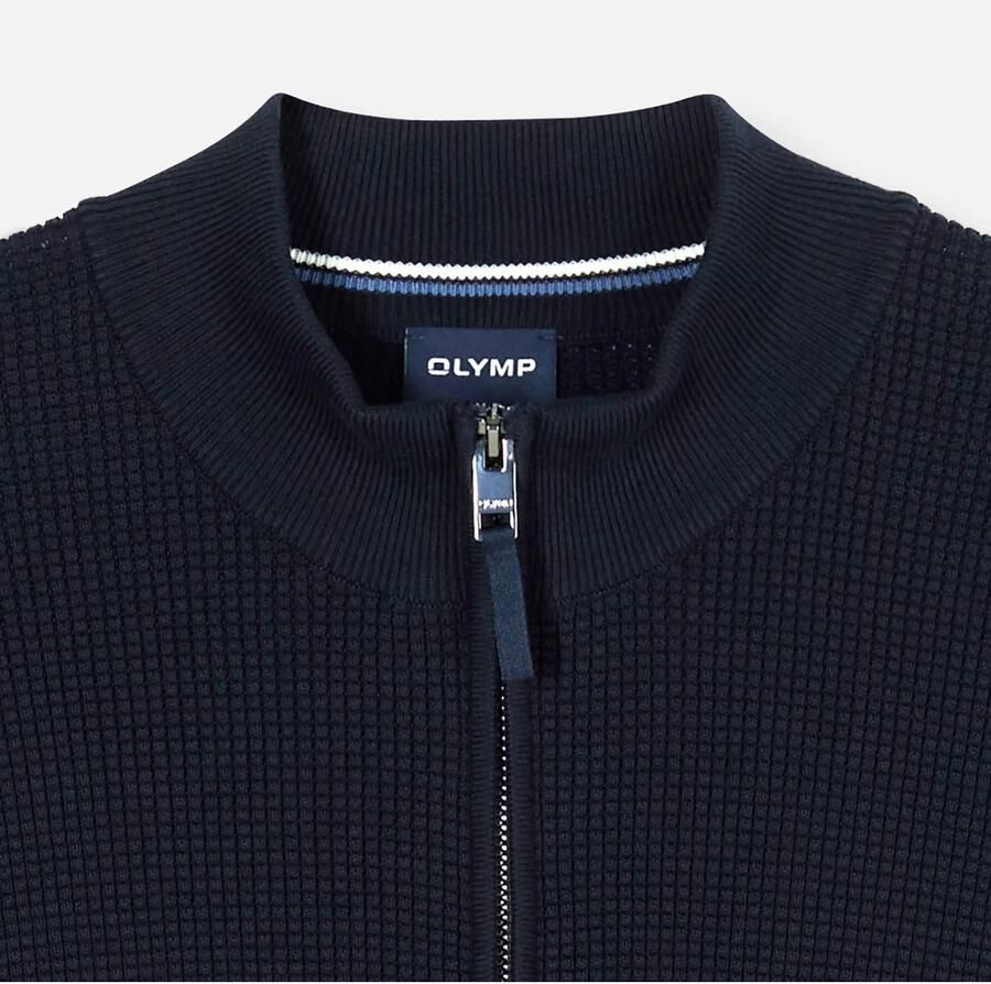 Olymp katoenen regular fit gebreide trui donkerblauw - Foto 2