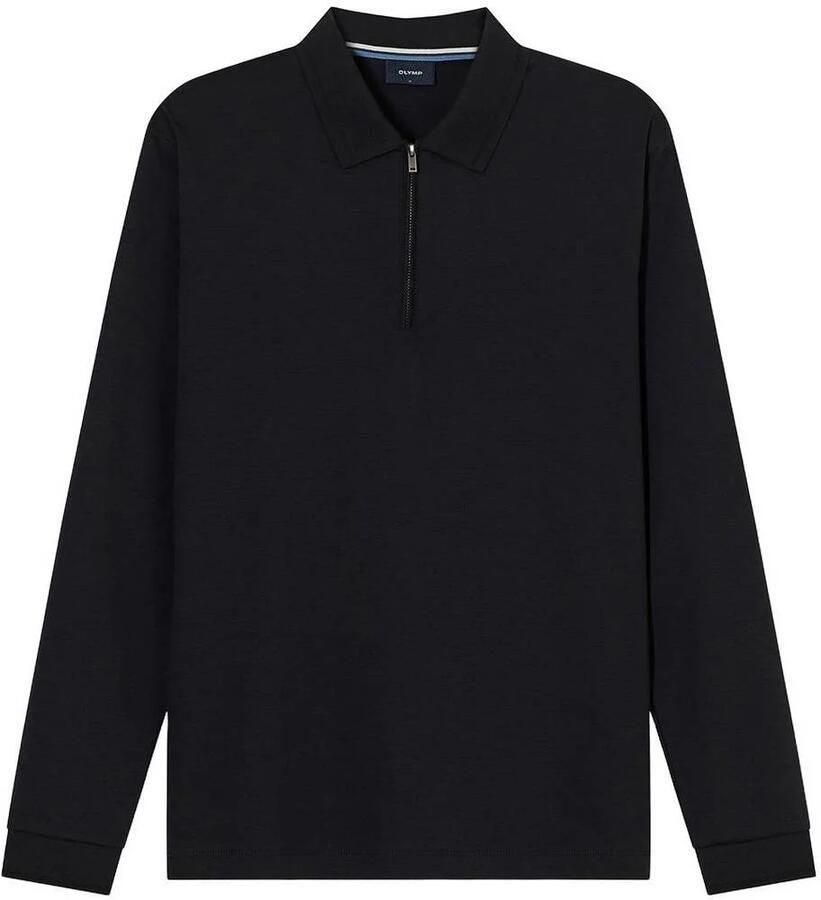 Olymp regular fit interlock polo zwart