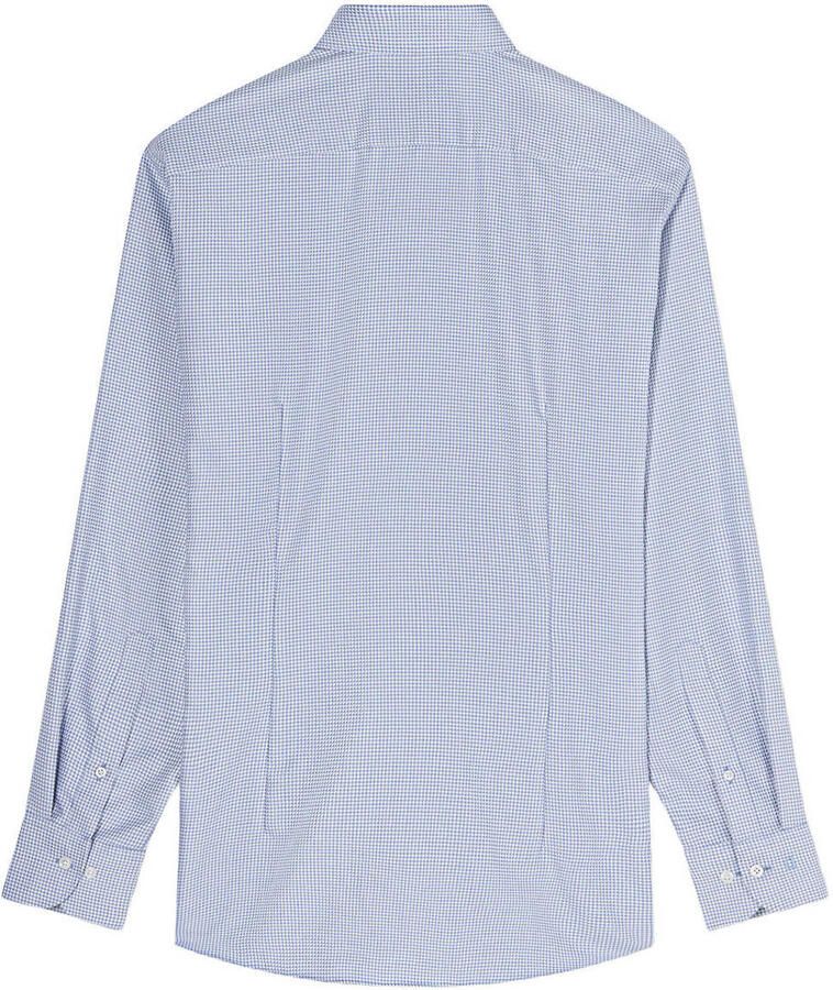 Olymp slim fit pied-de-poule overhemd donkerblauw
