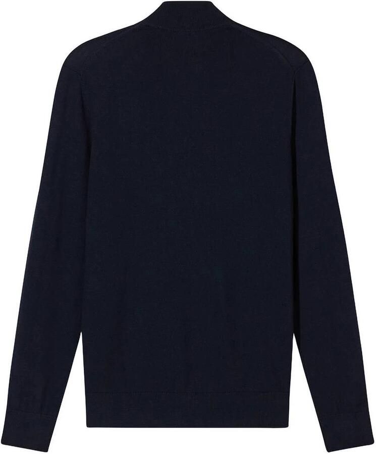 Olymp wollen regular fit gebreide trui donkerblauw