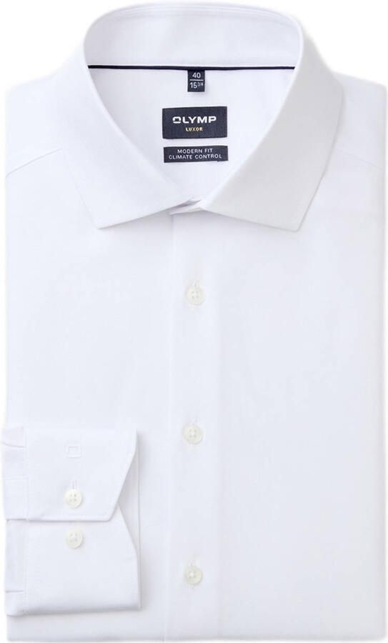 Olymp Overhemd business Luxor Modern Fit normale fit wit effen katoen - Foto 2