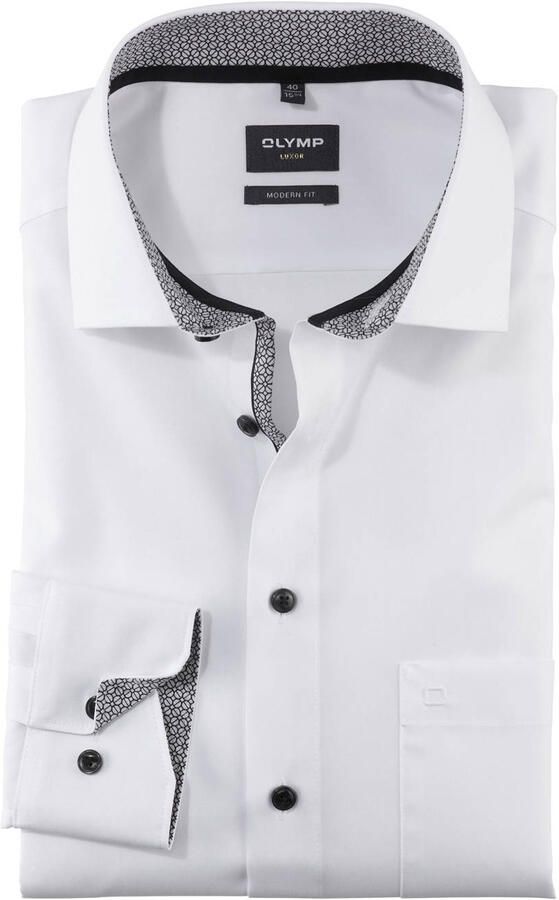 OLYMP Businessoverhemd Luxor modern fit met contrastkleurige details - Foto 3