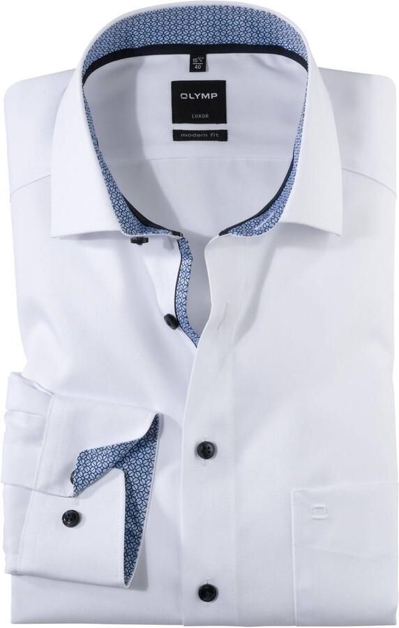 OLYMP Businessoverhemd Luxor modern fit met contrastkleurige details - Foto 3