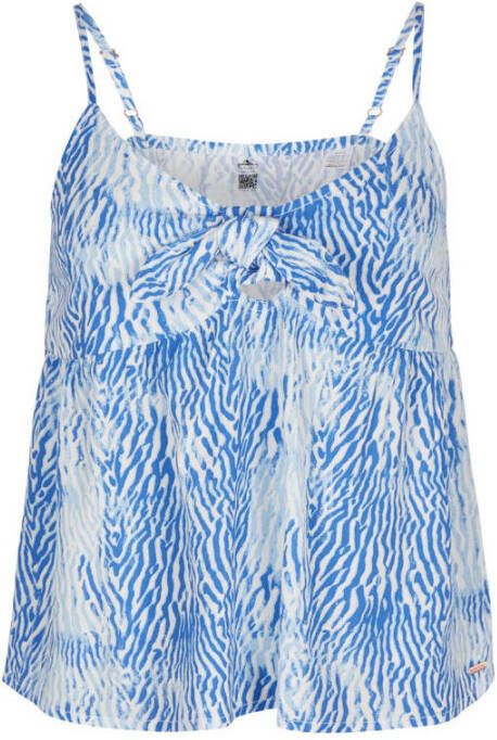 O'Neill geweven spaghettitop met all over print blauw wit