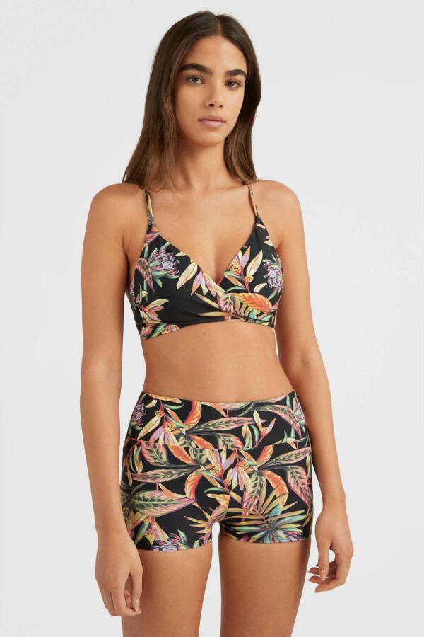 O'Neill high waist bikinibroekje Grenada zwart geel groen